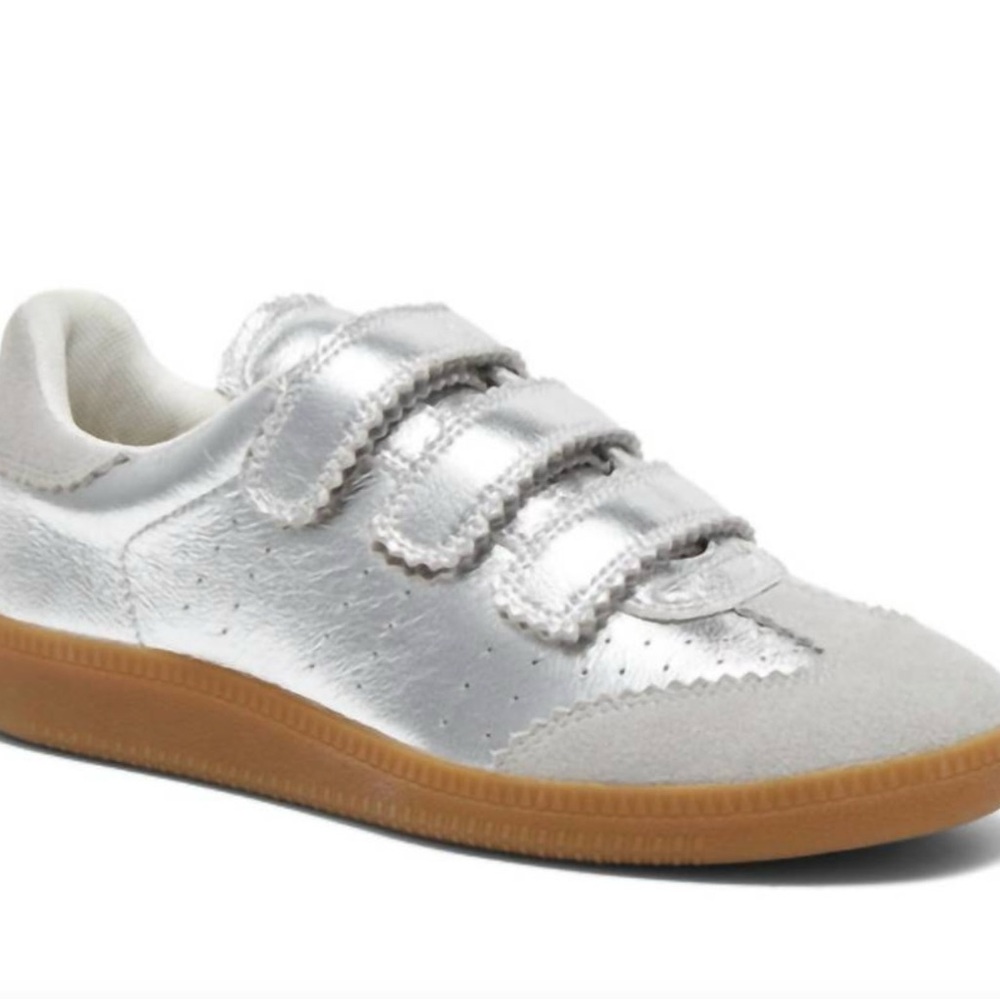Stylish Silver Velcro Women's Sneakers